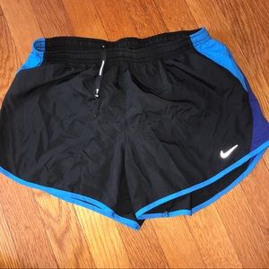 Nike dri-fit shorts. Black and blue. Size medium.